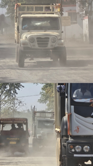 बस्तर सांसद के गृहग्राम के मुख्य मार्ग पर PMGSY की लापरवाही से जनता बेहाल