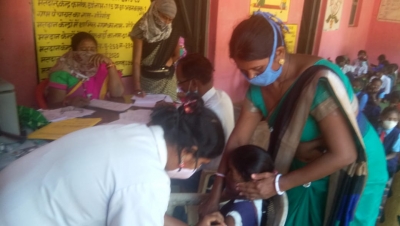 गोरेगांव प्राइमरी व माध्यमिक शाला के 104 बच्चों को लगाया गया,जैपनीज इंसेफेलाइटिस टीका।