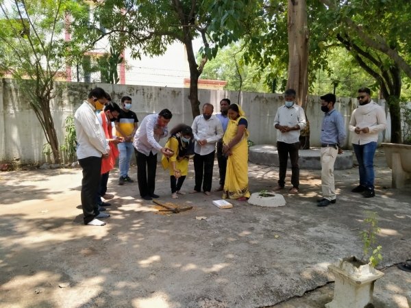 चंद्रा कालोनी में विधायक निधि से शेड निर्माण का भूमिपूजन