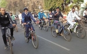 यातायात जागरूकता के लिए सायकल रैली का आयोजन किया गया