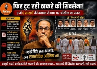 "फिर टूट रही ठाकरे की शिवसेना! 9 में 6 सांसदों की बगावत से UBT पर अस्तित्व का संकट"