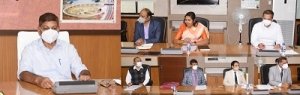 हाईकोर्ट के रजिस्ट्रार जनरल  साथ प्रतिनिधि मंडल ने मुख्य सचिव   साथ मंत्रालय महानदी भवन में बैठक कर हाईकोर्ट एवं ...