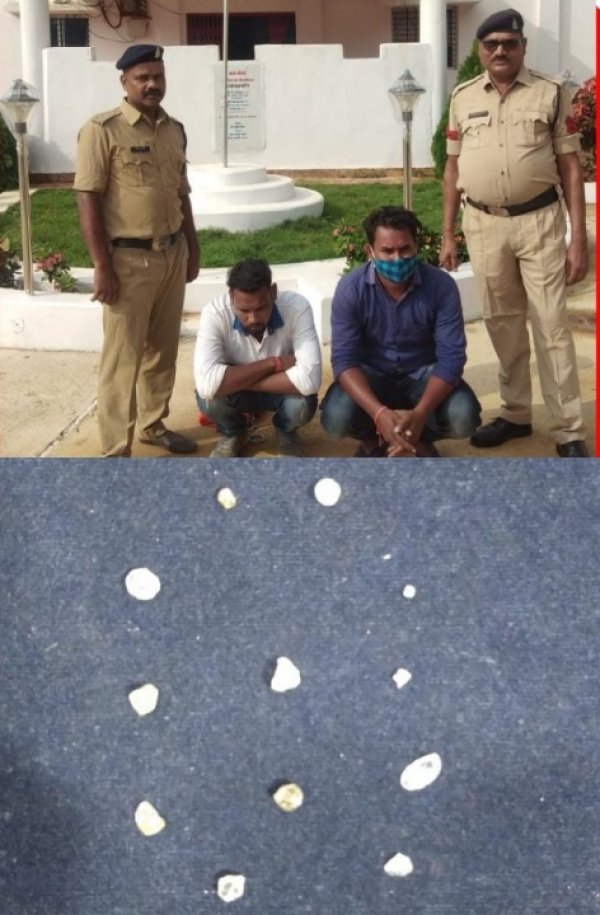 12 नग रत्न हीरा के साथ दो तस्कर पकड़ाए। बोरई पुलिस की कार्रवाई।