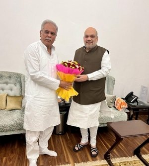 छत्तीसगढ़ के मुख्यमंत्री  बघेल ने केंद्रीय गृहमंत्री  अमित शाह से मुलाकात की