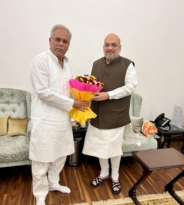 छत्तीसगढ़ के मुख्यमंत्री  बघेल ने केंद्रीय गृहमंत्री  अमित शाह से मुलाकात की