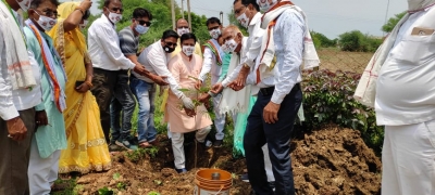 घुमका में राहुल गांधी के जन्मदिवस पर डोंगरगढ़ विधायक ने किया वृक्षारोपण और फल वितरण