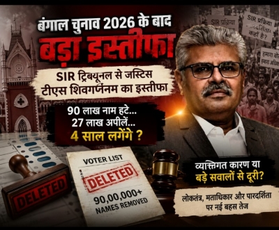 बंगाल चुनाव 2026 के बाद बड़ा घटनाक्रम : SIR ट्रिब्यूनल से पूर्व मुख्य न्यायाधीश टीएस शिवगणनम का इस्तीफा, उठे कई संवैधानिक सवाल