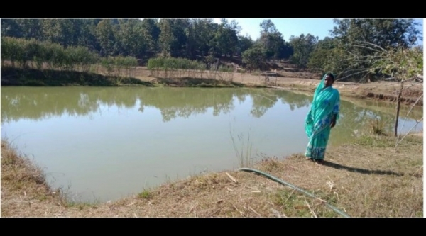 डबरी निर्माण  हुई वरदान  , मत्स्य पालन के साथ साग-सब्जी की भी कर रही हैं खेती