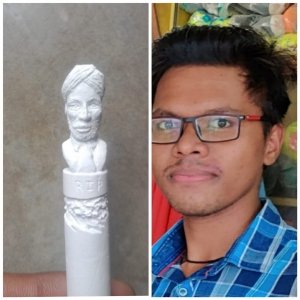 भानुप्रताप ने स्व. मिल्खा सिंह की प्रतिमा, चाक पर उकेर कर दी श्रद्धांजलि