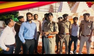निरीक्षण :जयंती स्टेडियम "शिव महापुराण कथा" कार्यक्रम स्थल के निरीक्षण के लिए कलेक्टर के साथ पहुंची संबंधित विभागों की टीम