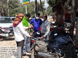 बिना मास्क वाले 40 लोगों पर निगम ने की कार्यवाही