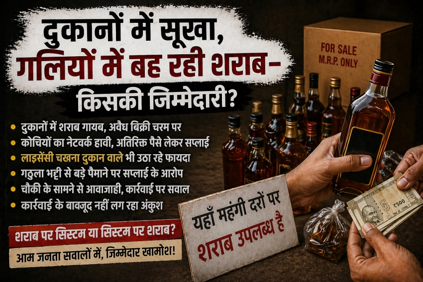 दुकानों में सूखा, गलियों में बह रही शराब—किसकी जिम्मेदारी?
