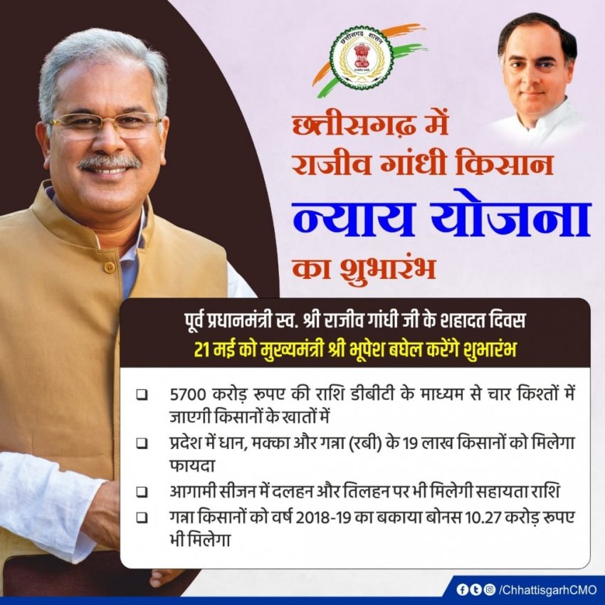 राजीव गांधी किसान न्याय योजना किसानों के लिए लाभ  एवं तरक्की की योजना - डॉ लक्ष्मी ध्रुव