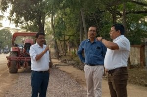 निगम आयुक्त लोकेश चन्द्राकर ने सौंदर्यीकरण कार्यों का किया निरीक्षण