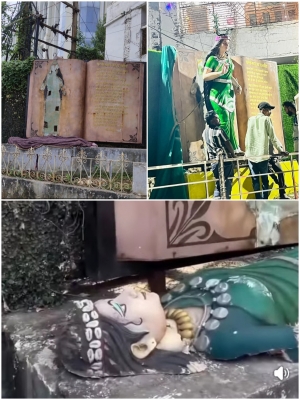 छत्तीसगढ़ महतारी की मूर्ति तोड़ने पर रायपुर में जनआक्रोश—उग्र आंदोलन, अमित बघेल सहित दर्जनों गिरफ्तार, प्रशासन ने सुबह 5 बजे पुनः स्थापित की प्रतिमा, आरोपी अभी भी फरार