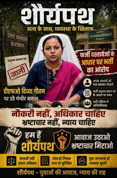 *फर्जी दस्तावेजों के आधार पर भर्ती का आरोप: केशकाल उत्तर वनमंडल की डीएफओ पर उठे सवाल*