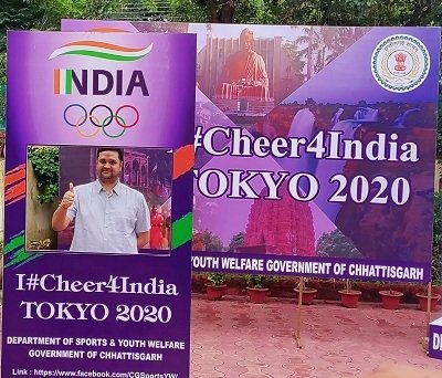 ओलम्पिक में भाग लेने वाले भारतीय खिलाड़ियों का उत्साहवर्द्धन करने राजधानी के विभिन्न स्थानों पर बनाए सेल्फी जोन