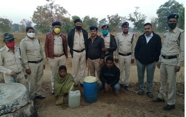 आबकारी अमले ने बरामद किया 27 लीटर हाथ भट्टी कच्ची शराब