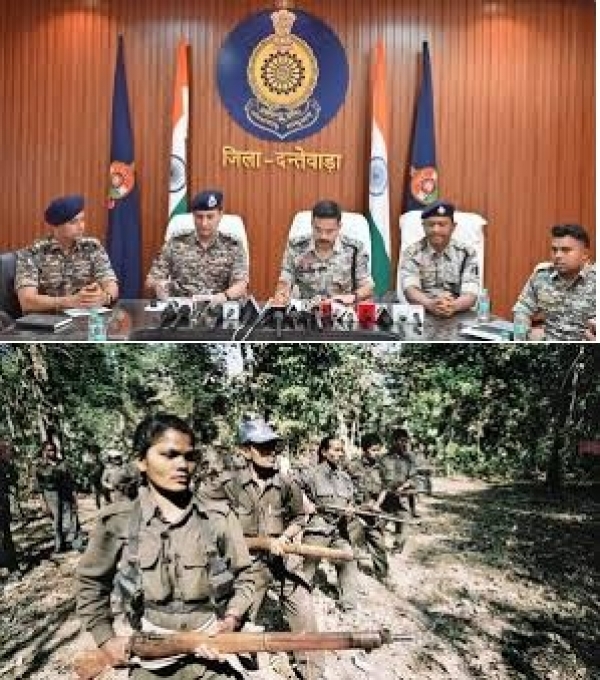 ऐतिहासिक बदलाव की ओर बस्तर : दंतेवाड़ा में 36 इनामी सहित 63 माओवादियों का सामूहिक आत्मसमर्पण
