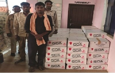 अवैध 95 पेटी मध्यप्रदेश निर्मित अग्रॅजी गोवा शराब रेड कार्यवाही