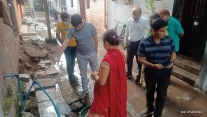 रिसाली निगम आयुक्त आशीष देवांगन ने देखा अमृत मिशन के कार्य का प्रगति