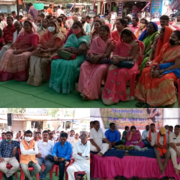 प्रदेश के भूपेश सरकार विरुद्ध भाजपा किसान मोर्चा का  धरना प्रदर्शन