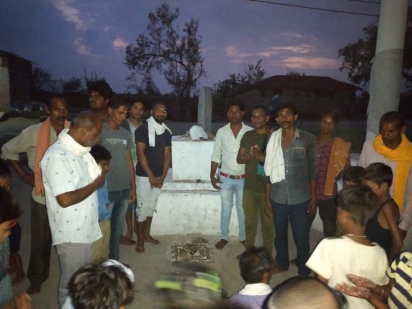 युवा सतनाम संगठन समिति दशरंगपुर के द्वारा भूमि पूजन।