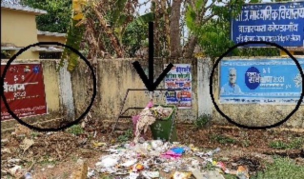 कोंडागांव निगम परिषद क्या  सिर्फ  पोस्टर के भरोसे जीतेगी स्वक्षता सर्वेक्षण ....