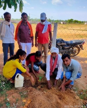 विश्व पर्यावरण दिवस के  अवसर पर  ग्राम पंचायत उमरगांव में  बच्चों ने की वृक्षारोपण*